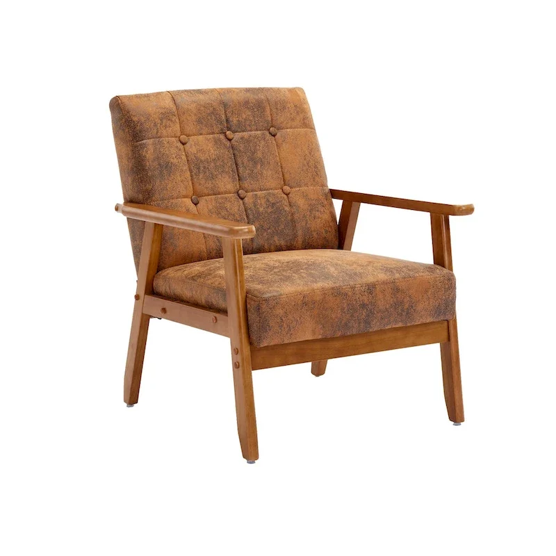 Upholstered Accent Arm Chair with Wood Frame