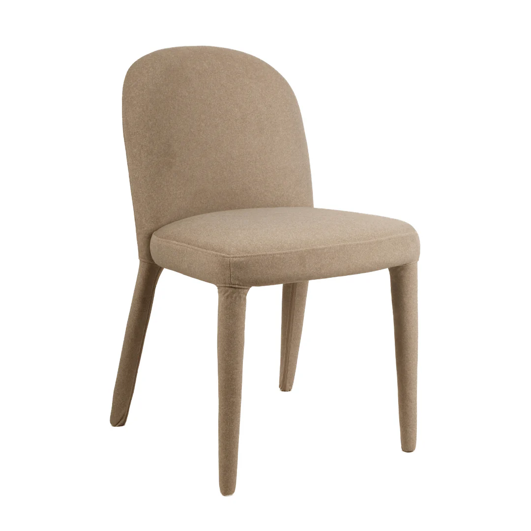 Minimalist Sand Linen Dining Chair for Dining Room