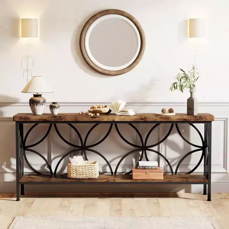 Metal & MDF Narrow Sofa Table 32.28''H x 11.81''W x 70.9''L