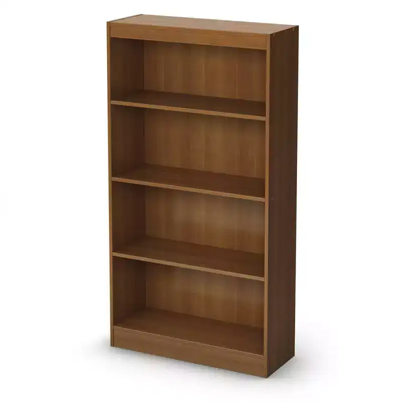 56" 4 Brown Decorative Bookshelf  Cherry: Vertical Particle Board Shelving, 25 lb Capacity, 56" Height