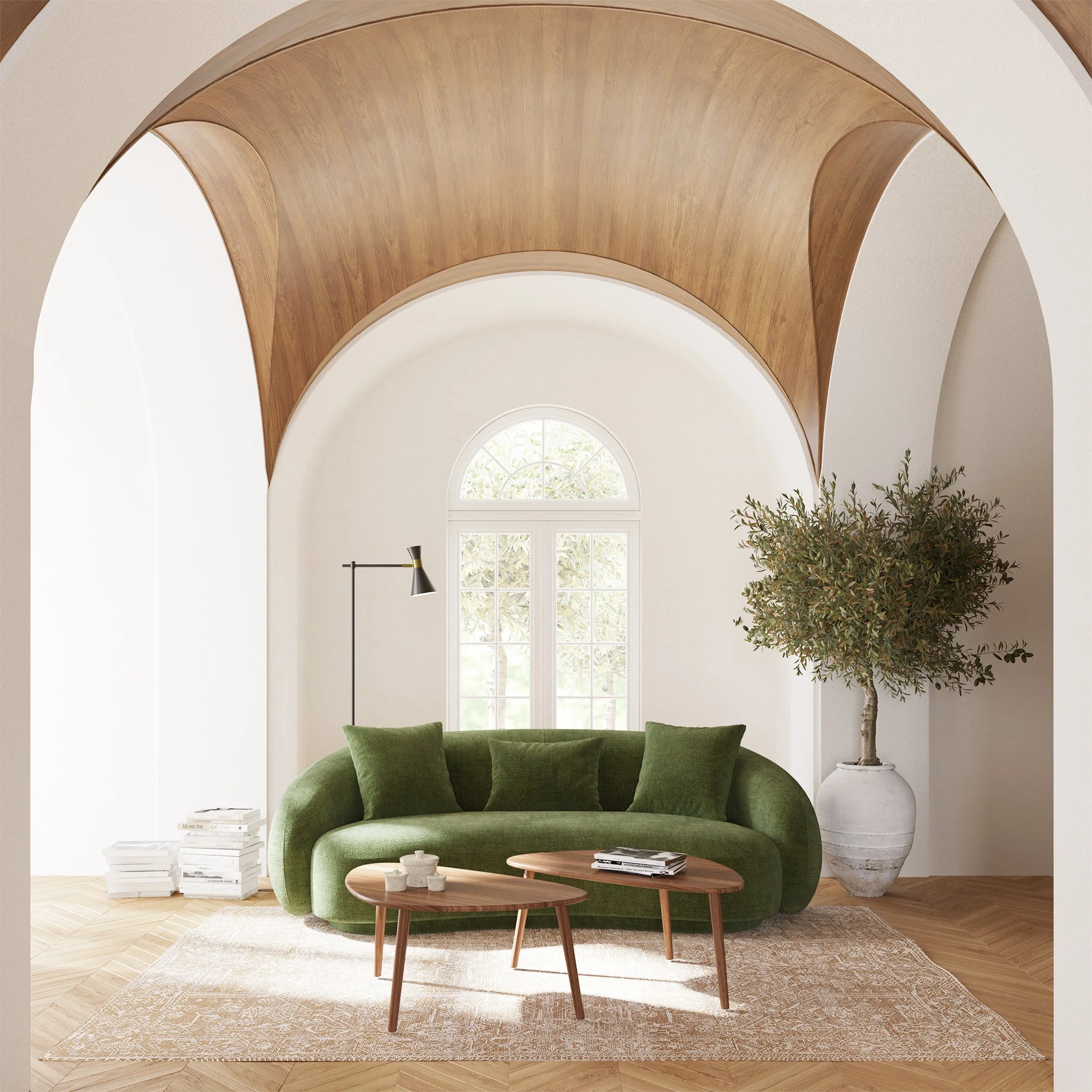 Mid-Century Modern Walnut Walnut Wood Coffee Table for Living Room