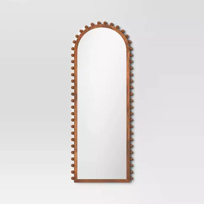 25"x65" Carved Beaded Floor Mirror
