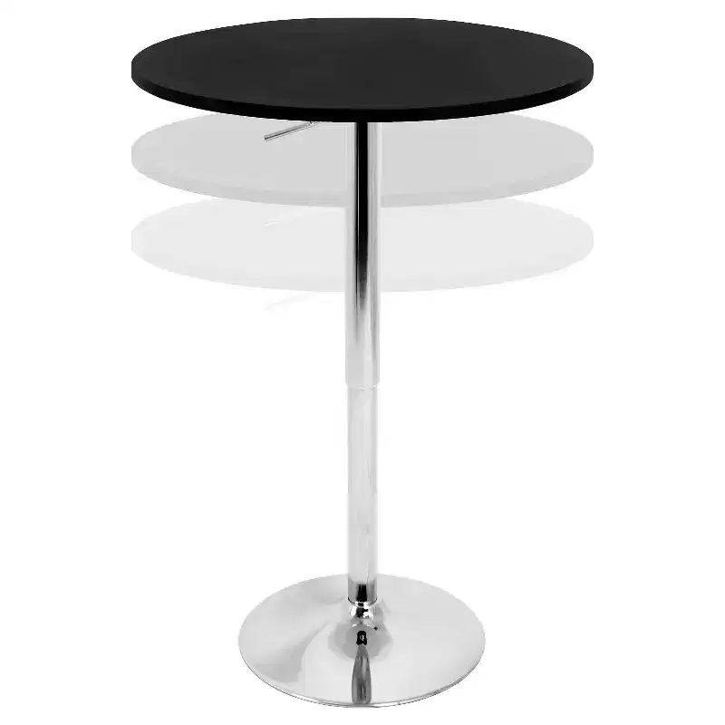 27.5 Elia Contemporary Adjustable Bar Height Pub Table Wood Top with Chrome Frame - LumiSource