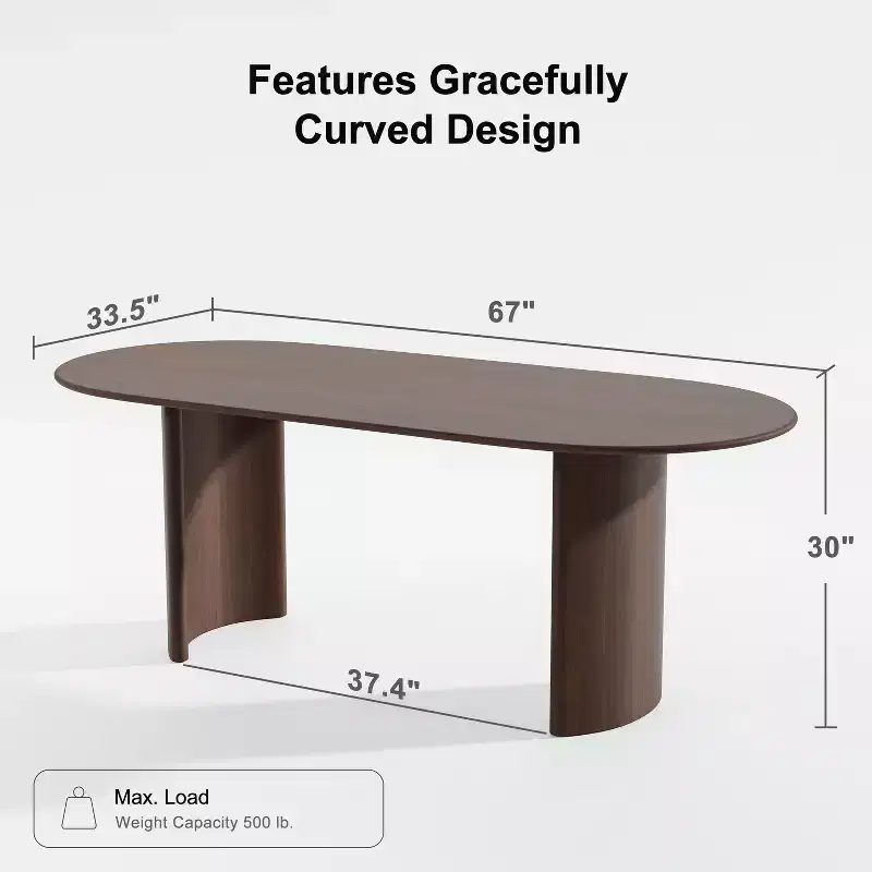 Dovelina Oval Dining Table Curved Leg Kitchen Table