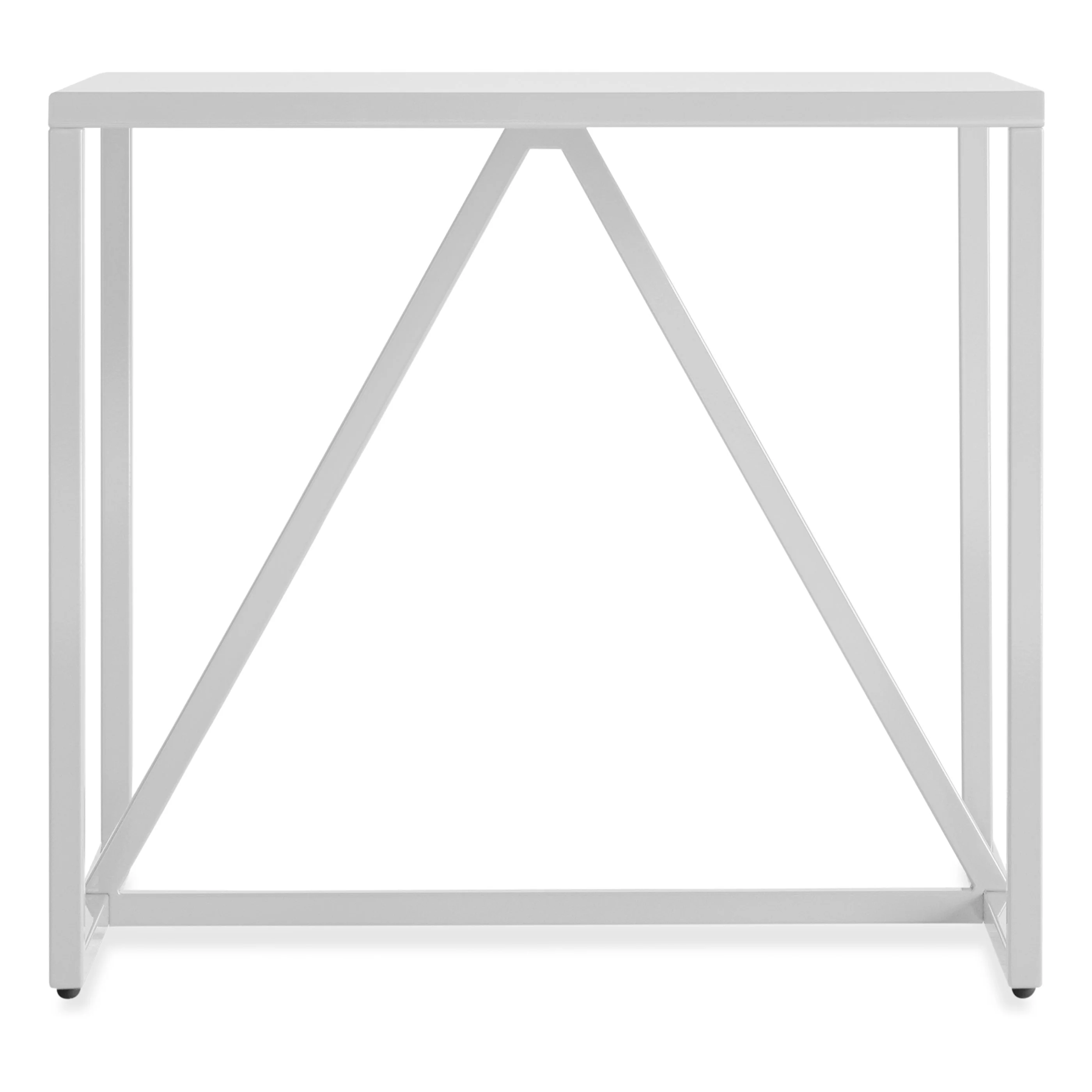 Modern Slate Grey Steel End Table with X-Frame Structure for Living Room