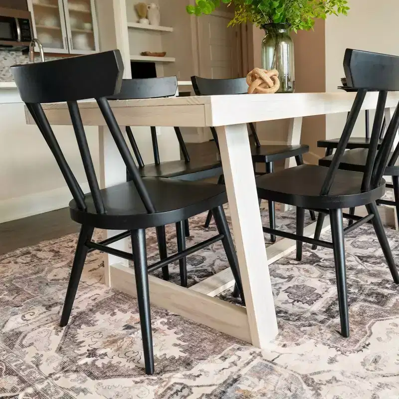 Plank+Beam Windsor Dining Chair Set of 2, Solid Wood Chairs for Kitchen, Office, Living Room