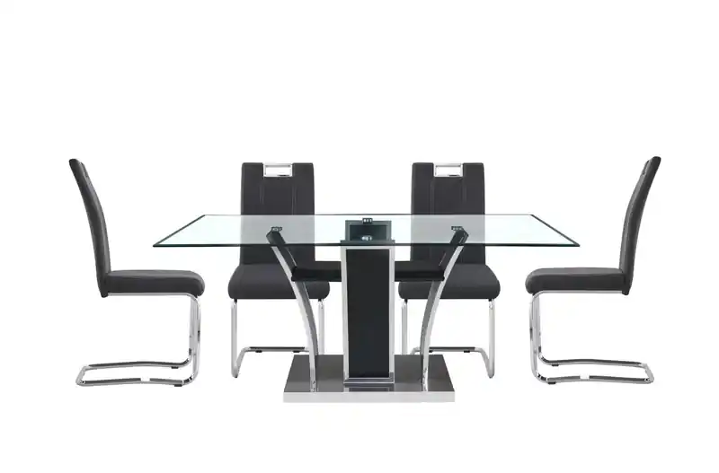 Dining Chair, Grey Fabric