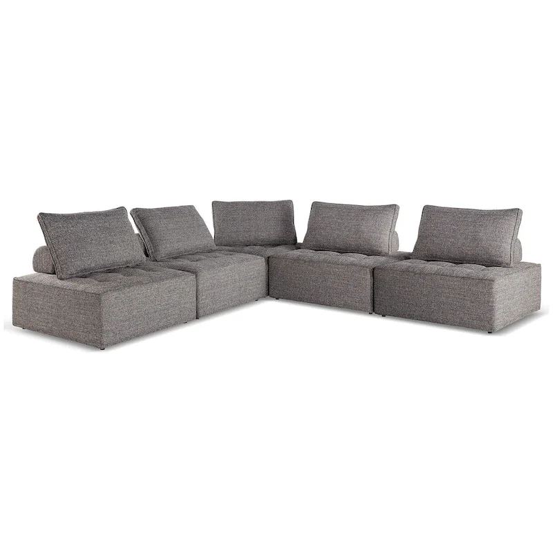 Signature Design by Ashley Bree Zee Gray 5-Piece Outdoor Modular Seating - 114 W x 114 D x 35 H