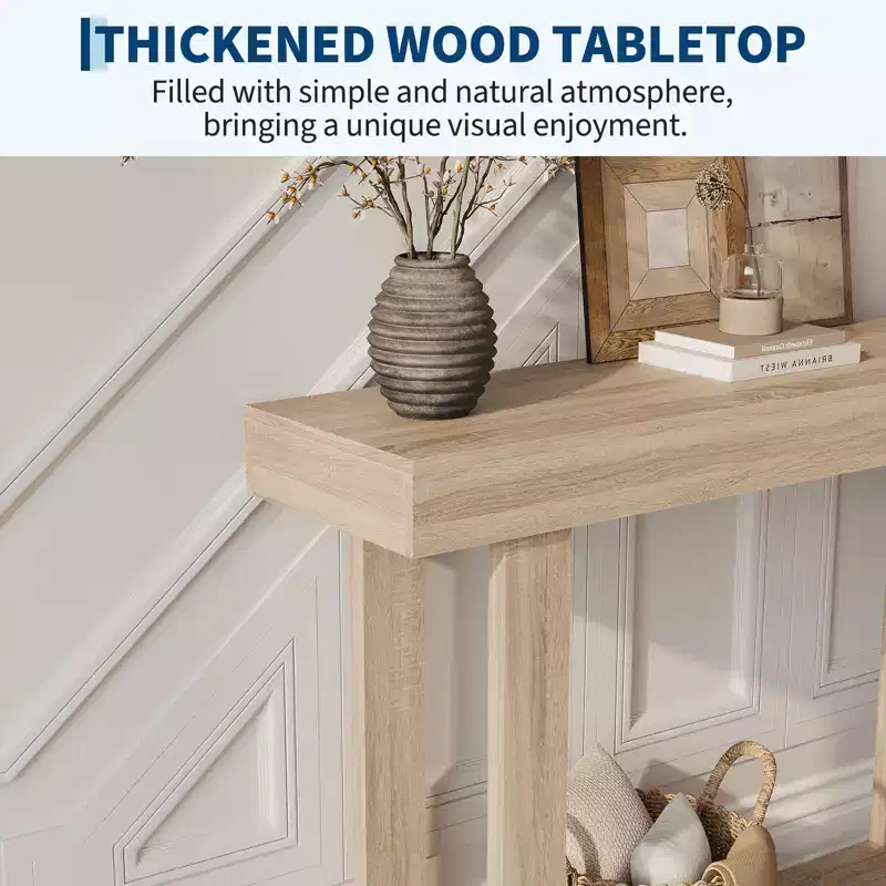46 Farmhouse Console Table, Narrow Entryway Sofa Table, Industrial Accent Table, Easy Assembly, for Hallway, Foyer, Living Room