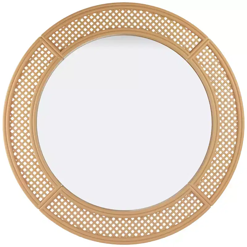 Northlight 30 Round Woven Style Wall Mirror