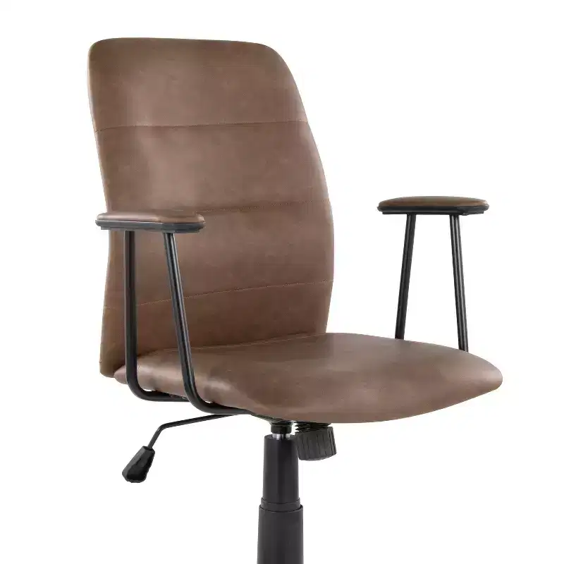 LumiSource Fredrick Office Chair Black Metal/Espresso PU
