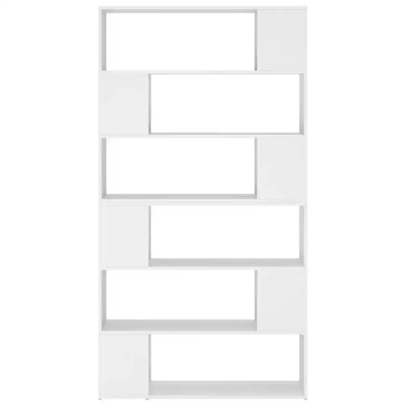 XL Book Cabinet Room Divider White Engineered wood 39.4x9.4x74.0 in