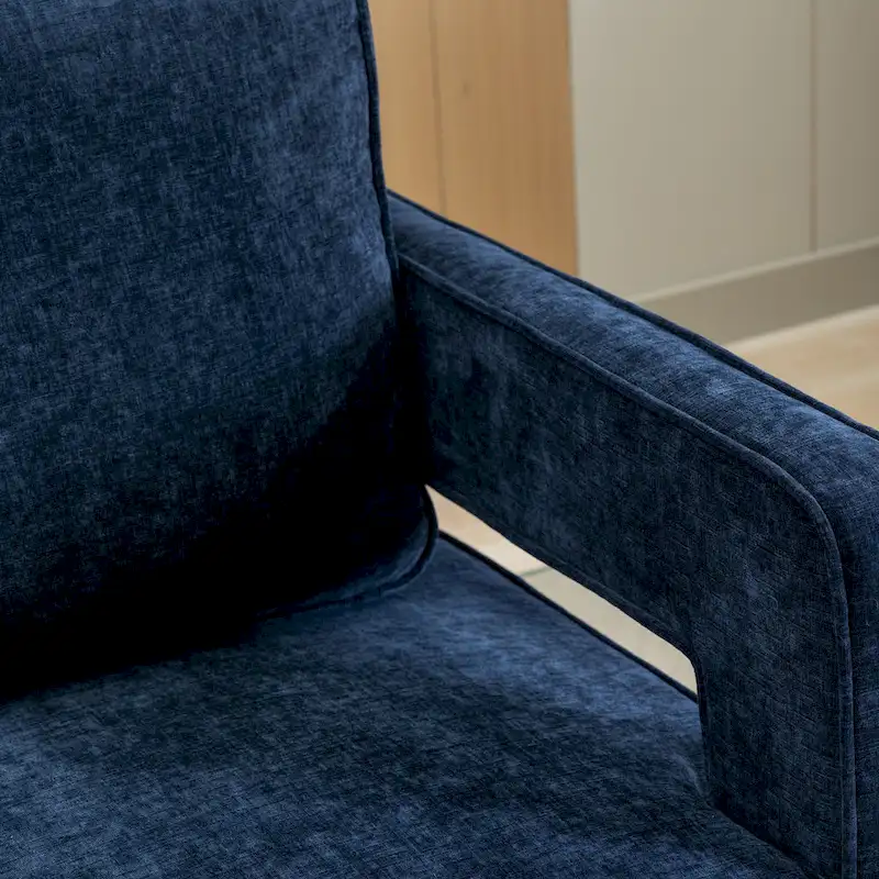 Modern Upholstered Swivel Open-Back Barrel Chair With Pillow