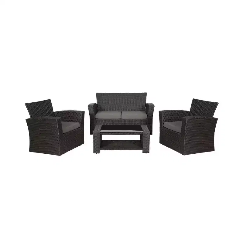 WestinTrends 4-Piece Modern Patio Conversation Sofa Set with Cushions