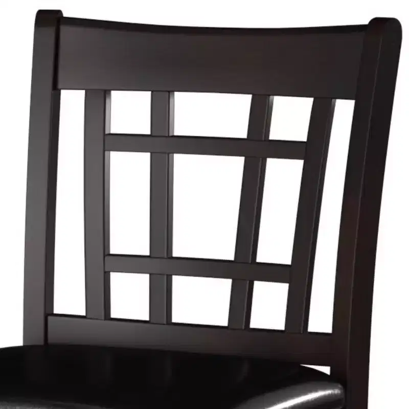 GDFStudio Harrison Classic 25.5 Wood and Faux Leather Upholstered Counter Height Stool with Mission Back