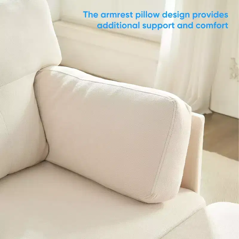 Mjkone Modular Convertible Sectional Sofa Couch, Upholstered Comfy Fabric 4-Seater Sofa with Movable Ottomans