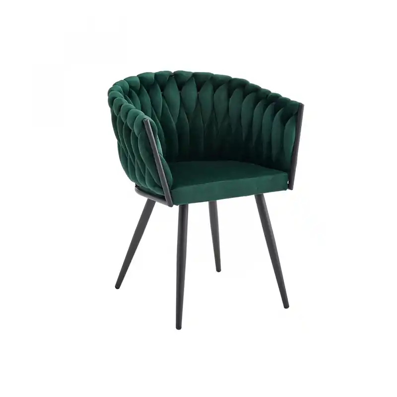 Accent Dining Arm Chair, Green Velvet
