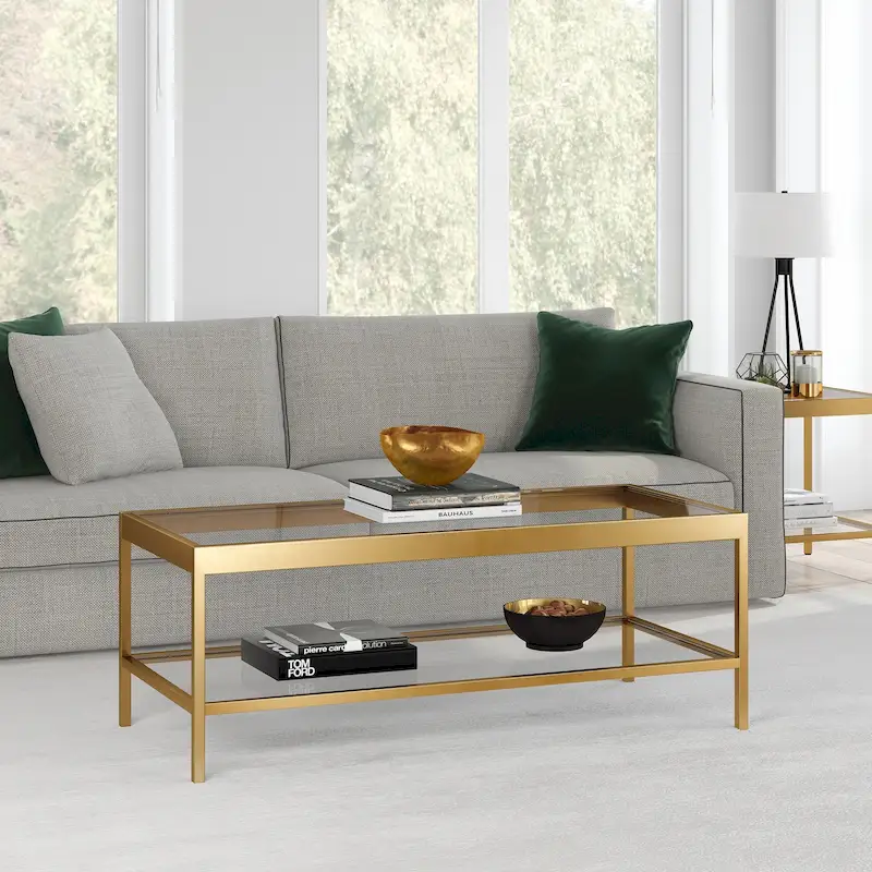 Alexis Metal and Glass Coffee Table