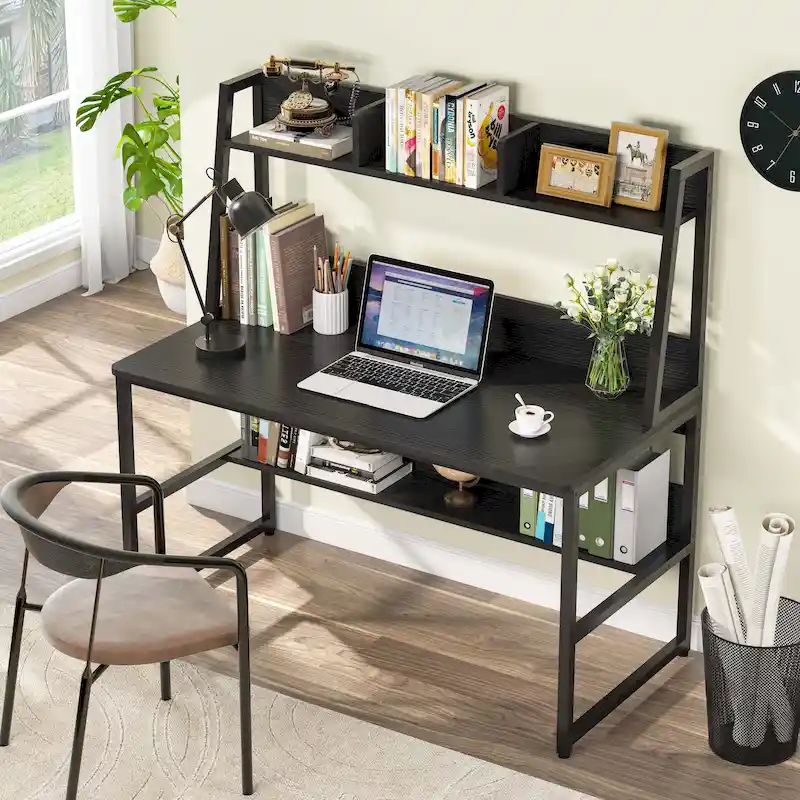 Computer Desk with Hutch and Bookshelf