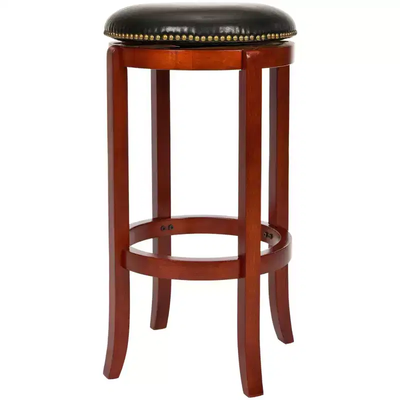 Ellwood Swivel Counter Stool - FOX7005 - Light Cherry/Black - Safavieh Couture