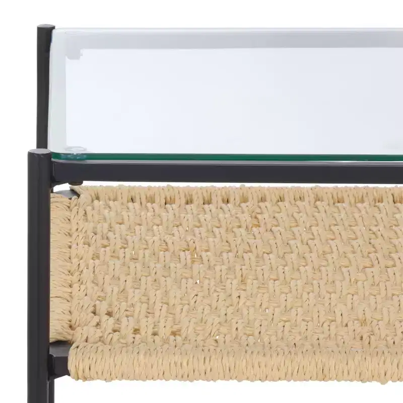 Omaka 1 Shelf End Table - ACC2325A - Natural/Black - Safavieh