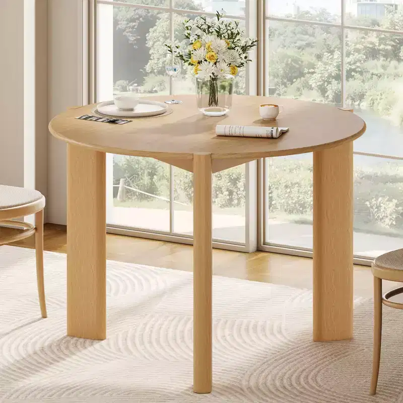 42Round Solid Wood Dining Table for Dining Room