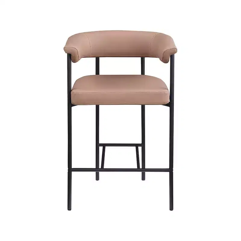 Meridian Furniture,Malin Tan Vegan Leather Counter Stool, Set of 2