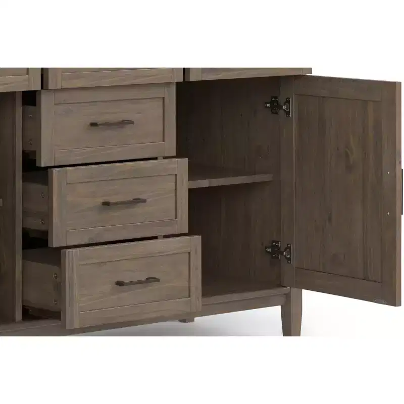 Cantina SOLID WOOD 54 inch Wide Rectangle Transitional Sideboard in Smoky Brown