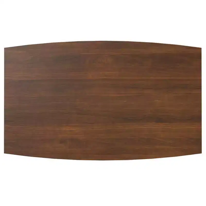 Mid-Century Rectangle Dining Table, Rubberwood Frame, Seats 6, Brown, 66