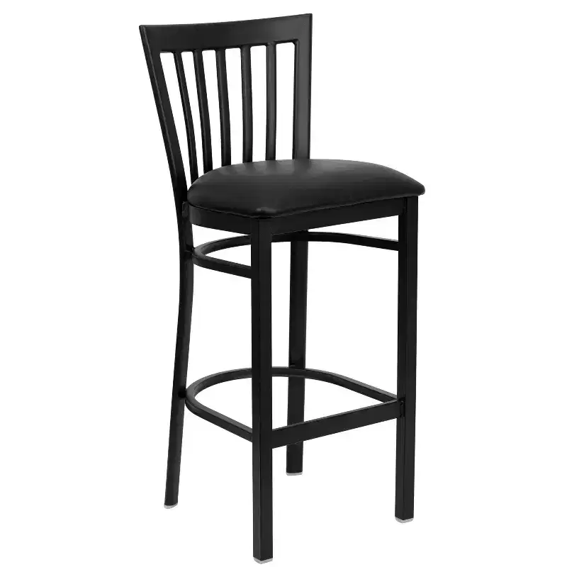 School House Back Metal Restaurant Barstool, Set of 2