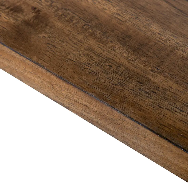 Rustic Brown 72 Inch Solid Wood Dining Table with Trestle Base, Seats 6