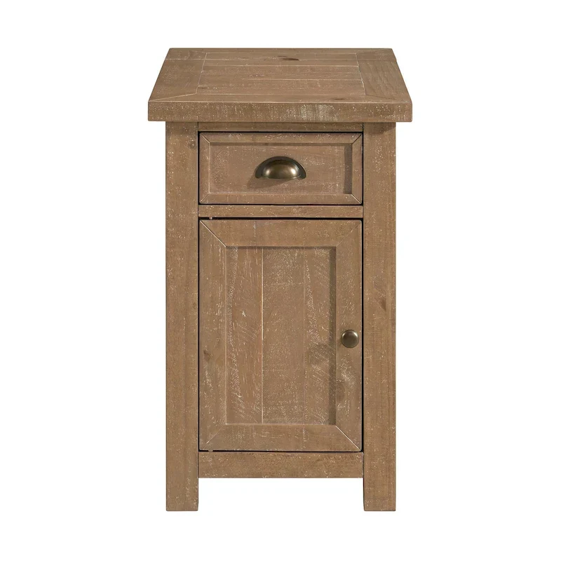 Monterey Solid Wood Chairside End Table with Hidden Power Outlets