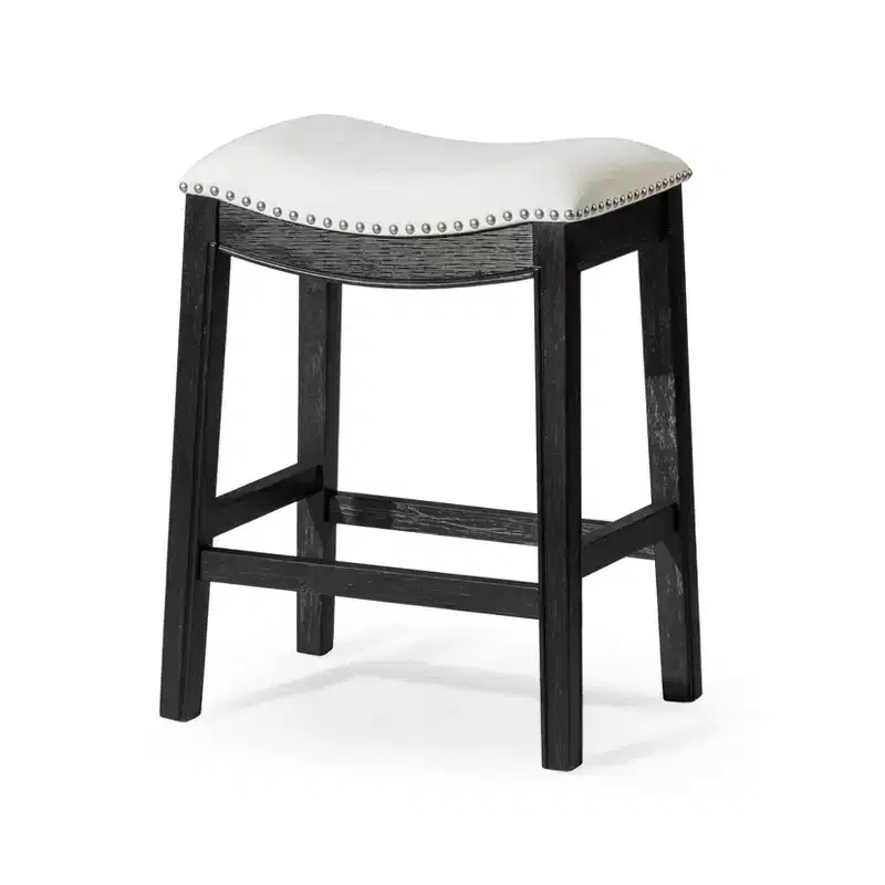 Maven Lane Adrien Backless Saddle Counter Stool with Fabric Upholstery 26