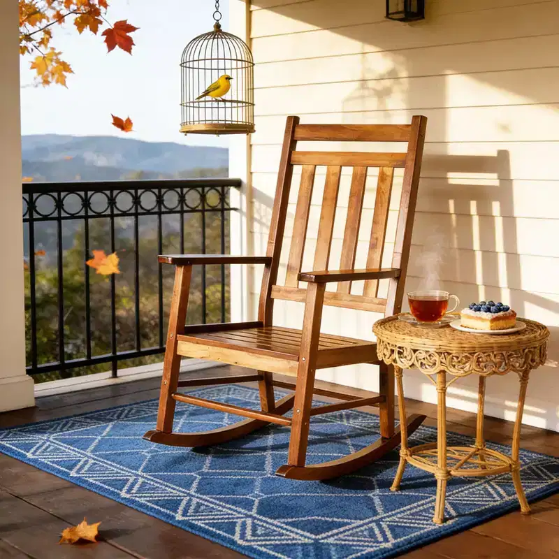 Karl Home | Solid Wood Patio Rocking Chair
