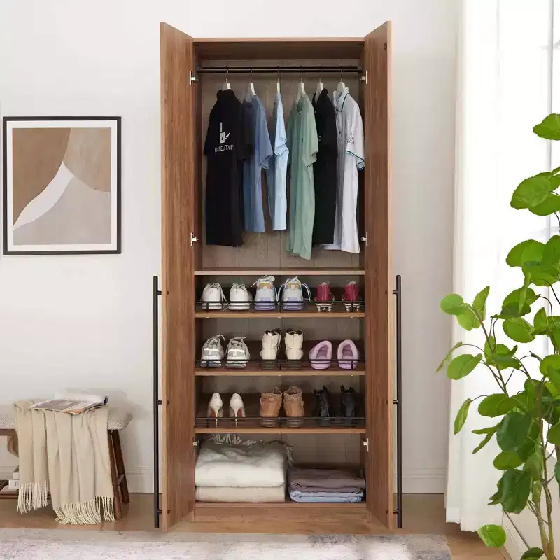 2-Door 4-Shelf Wardrobe Closet