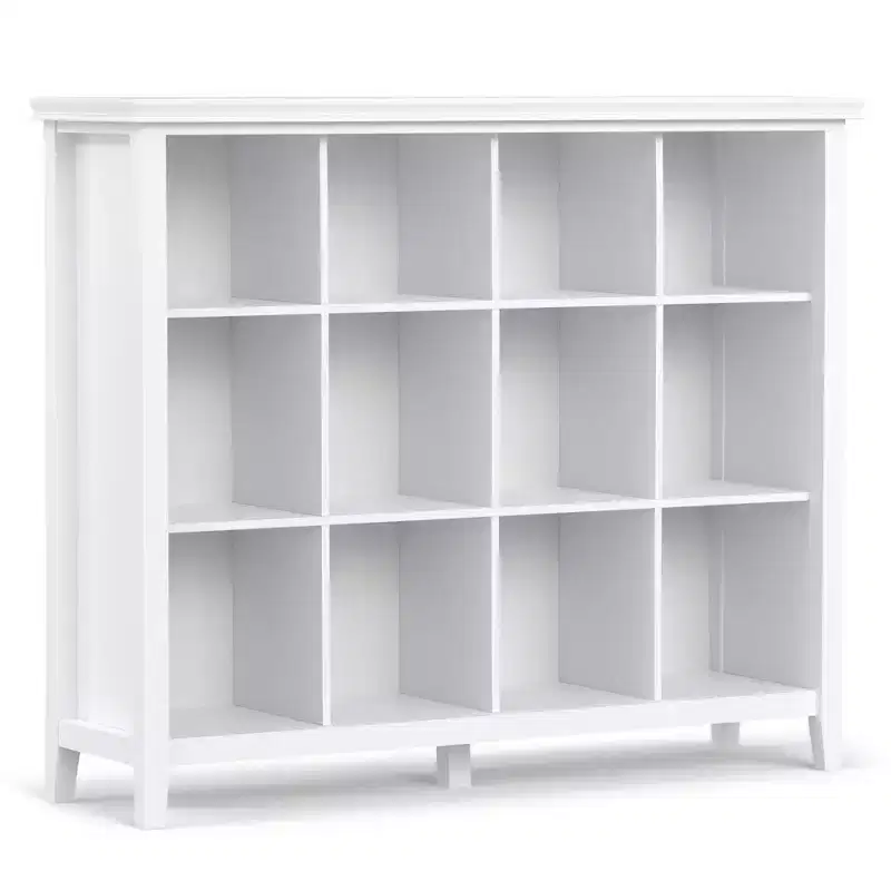 Stratford SOLID WOOD 48 inch x 57 inch Transitional 12 Cube Storage in White