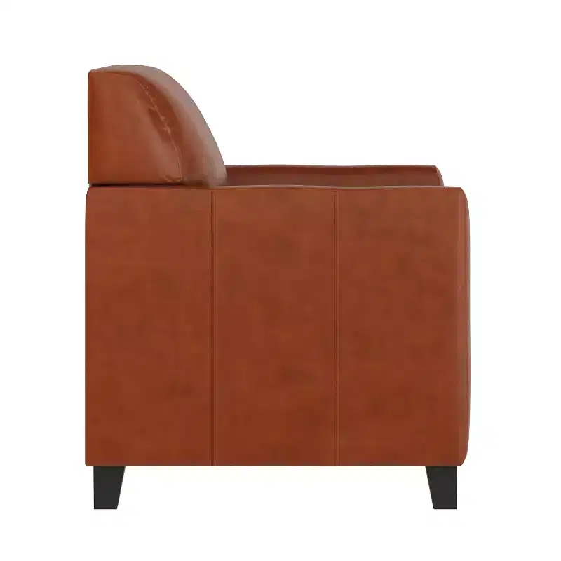 Emma and Oliver Leather Chair with Clean Line Stitched Frame