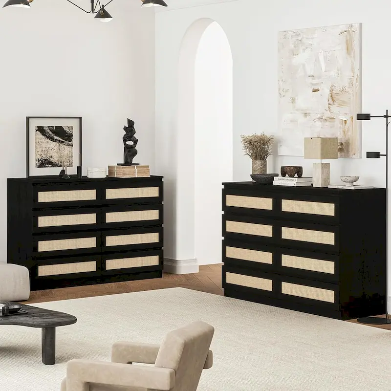 8 Drawer Double Dresser, Wooden Dresser Chest