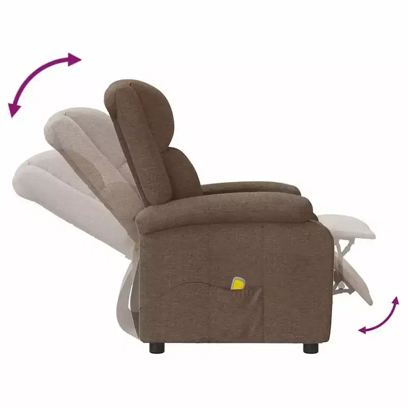 vidaXL Massage Chair Cream Polyester fabric and metal Medium