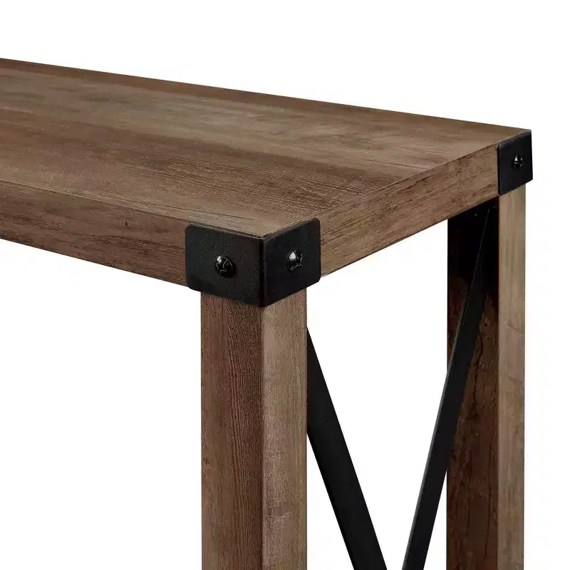 Sophie Rustic Industrial X Frame Entry Table - Saracina Home