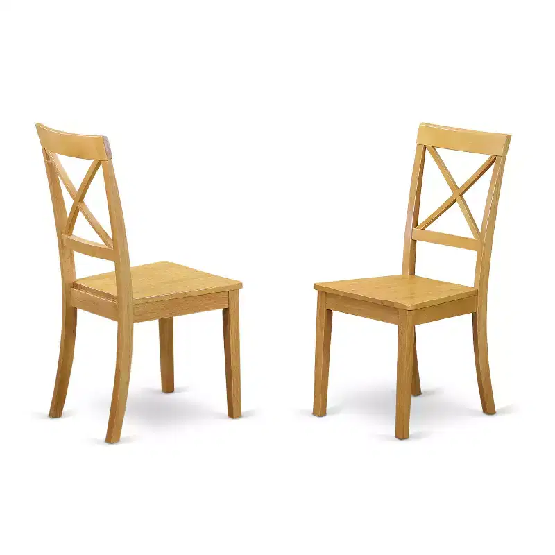 HomeStock Dublin 3 Piece Round Dining Set Oak Finish