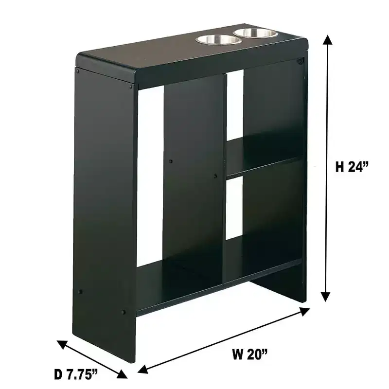 The Lakeside Collection Side End Table with Drink Holders, Storage Shelves, Magazine Holder -