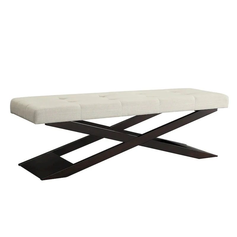 48-Inch Upholstered X-Base Bench