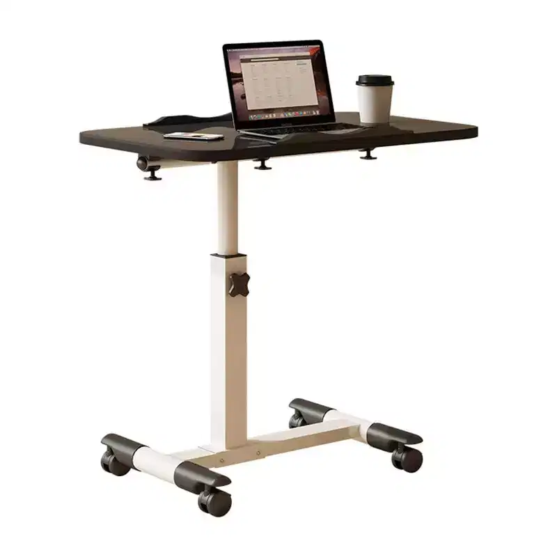 TROPOW Side Table with Wheels, Laptop Table, Height Adjustable, Computer Table, Laptop Table, PC Table