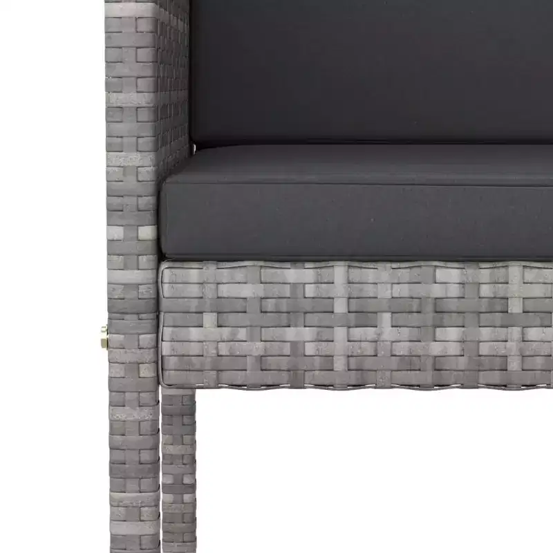 vidaXL Bar Stool Set of 4 Poly Rattan, Powder-Coated Steel