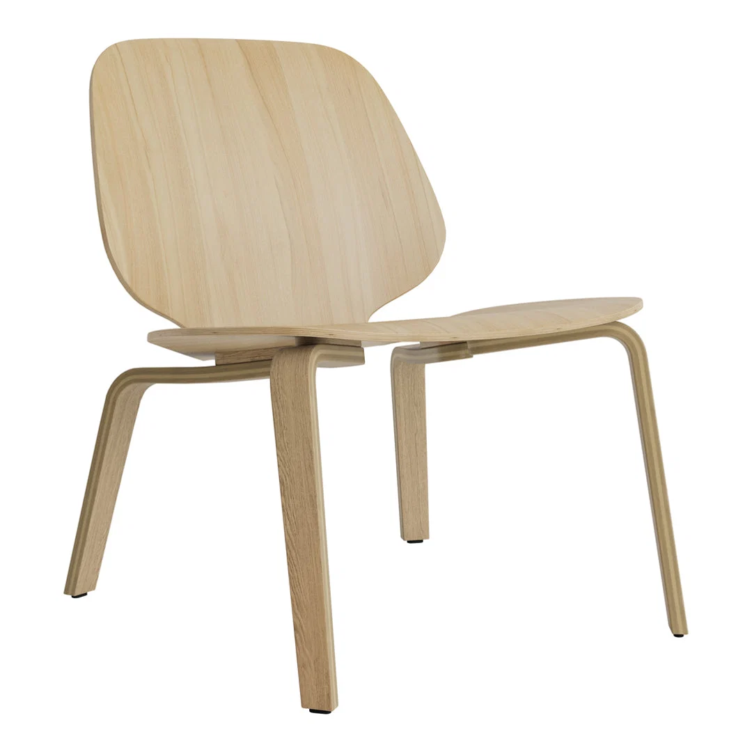 Minimalist Molded Veneer Lounge Chair with Stackable Flexible Design for Living Room