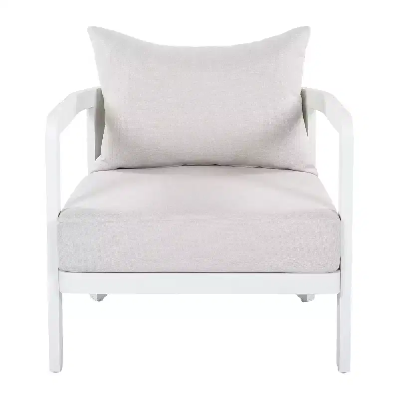 Christopher Knight Home Rosa Modern Aluminium Patio Accent Chairs with Curved Backrest and Cushion (Set of 2)