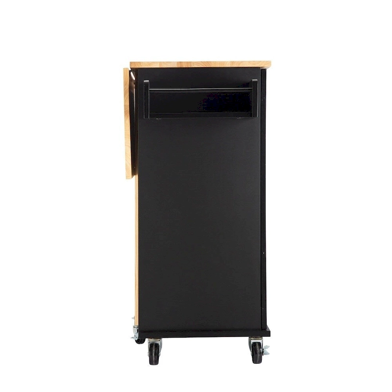 Mobile Kitehcn Island with Extensible Table Top and Adjustable Shelf