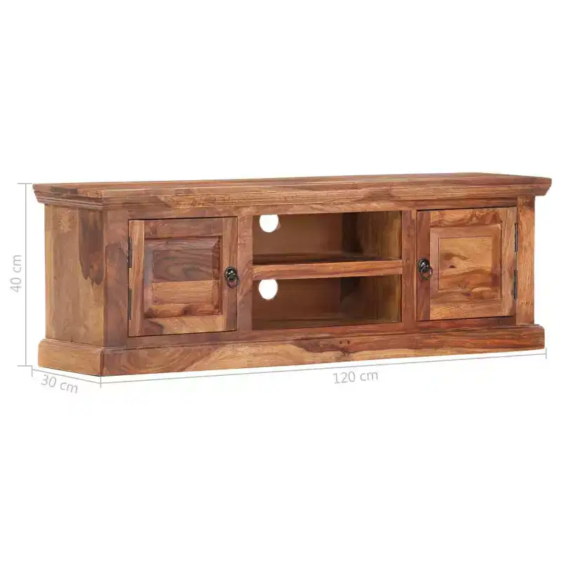 vidaXL TV Cabinet Light Brown Solid Sheesham Wood 47.2x11.8x15.7 in