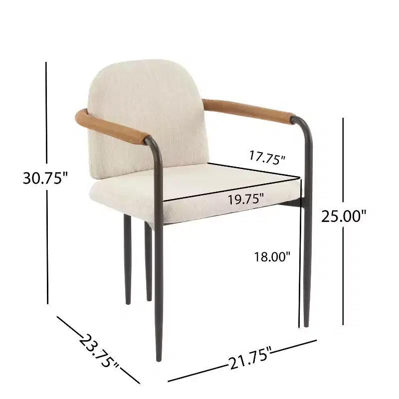 Christopher Knight Home Set of 2 Jeremiah Modern Upholstered Dining Chairs with Iron Frame Beige/Espresso